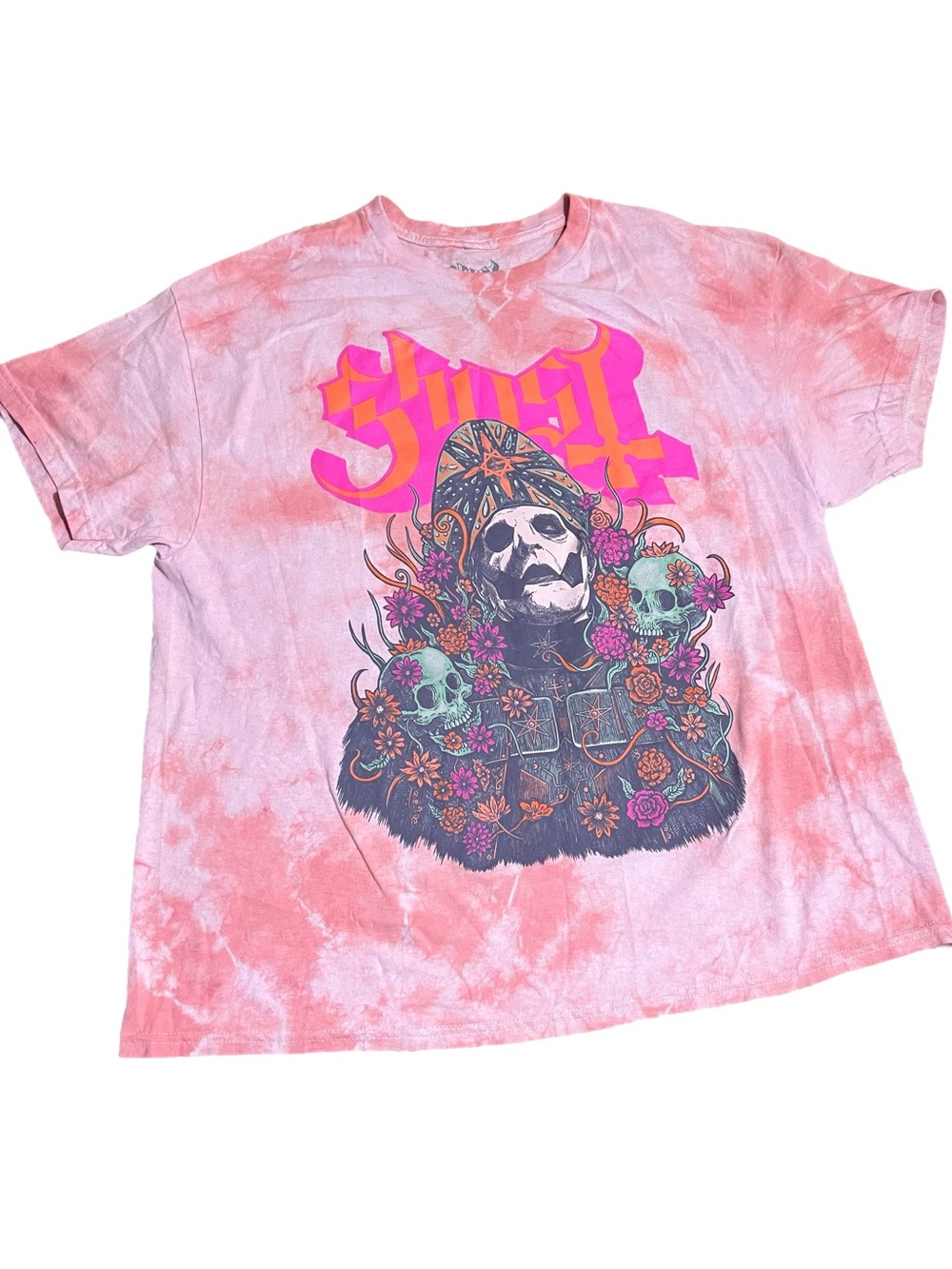 Menโs Pink Ghost Tie Dye Tee Shirt